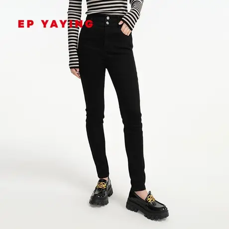 EP YAYING雅莹女装 瘦腿九分铅笔裤 高腰牛仔裤 商场同款J618A图片