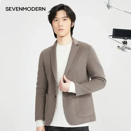 【清仓商场同款】柒牌旗下潮牌SevenModern秋冬时尚保暖毛料西装图片