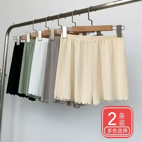 安全裤女防走光夏季薄款可外穿不卷边冰丝保险裤宽松黑色打底短裤商品大图