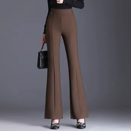 通勤微喇长裤西装裤女秋季2023新款显瘦高腰气质喇叭裤时尚休闲裤商品大图