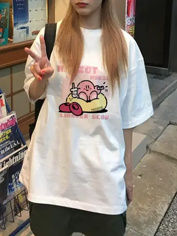 白色女士仿棉短袖t恤2023新款小众设计感独特别致洋气减龄上衣服图片