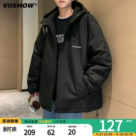 VIISHOW韩版潮流宽松冲锋夹克男春秋季2023新款防水外套户外夹克商品大图