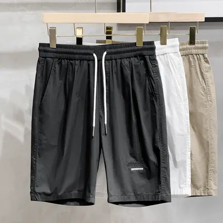 冰丝短裤男夏季速干潮牌休闲五分裤简约运动宽松男士中裤商品大图