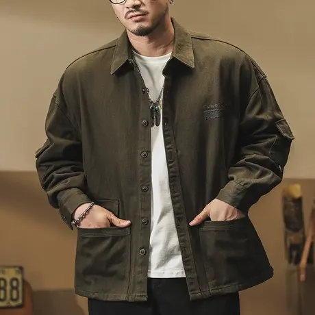 外套男春秋百搭长袖衬衫休闲春秋季男装外套时尚潮流衬衣商品大图