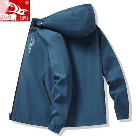 男士外套春秋季2023新款休闲上衣运动冲锋衣短款工装连帽潮牌夹克商品大图
