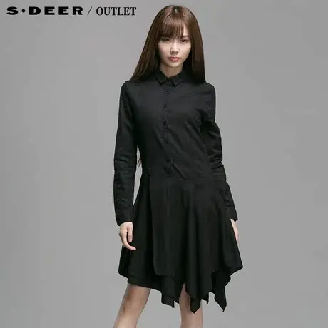 【新品】sdeer圣迪奥专柜正品女春装拼接设计感优雅连衣裙4380525图片