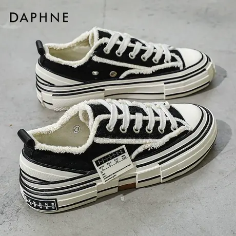 达芙妮帆布鞋女秋冬2021秋季新款女鞋子女小白鞋百搭单鞋女板鞋女商品大图