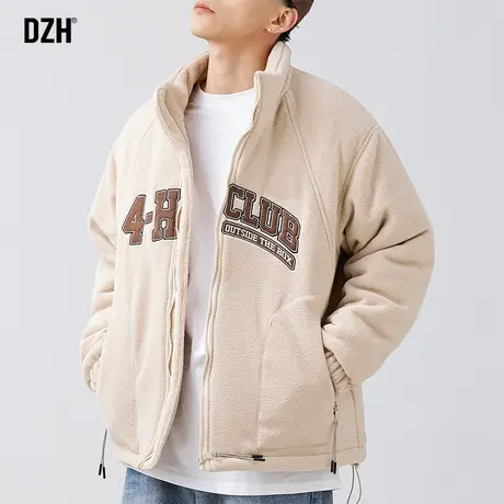 青少年刺绣摇粒绒外套男冬季棉服男款日系加厚棉衣棉袄2024年新款商品大图