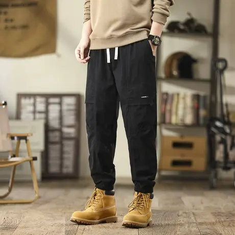 潮流新款束脚工装裤男士潮流工装裤加绒小脚休闲百搭休闲束脚裤男商品大图