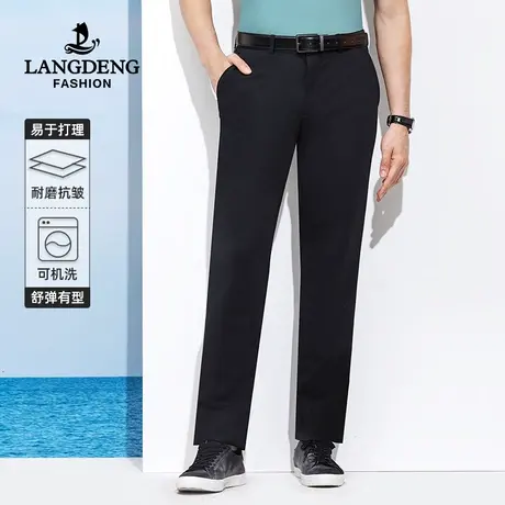 浪登男士夏季薄款西裤商务休闲透气直筒弹力垂感易打理西装裤子男商品大图