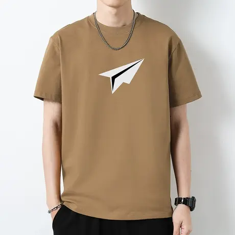 重磅纯棉短袖t恤男潮流宽松液氨长绒棉夏季半袖潮牌潮流全棉体恤商品大图