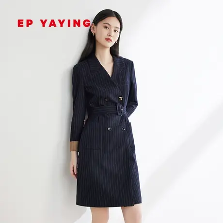 EP雅莹女装 美丽奴羊毛收腰修身西装连衣裙 2023秋冬新款4402A图片