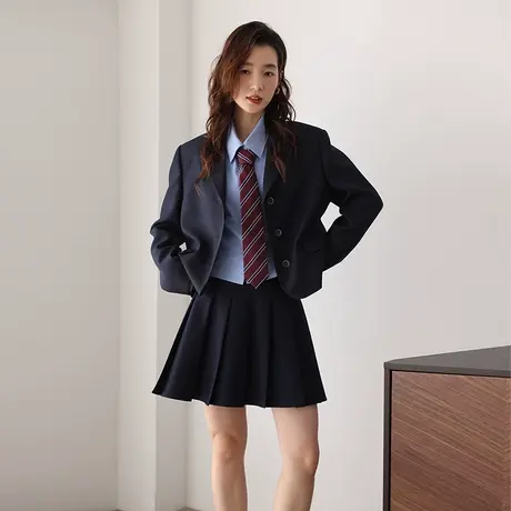 2023春季新款JK短款西装外套女时髦小个子今年流行西服小众学院风商品大图