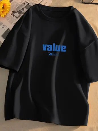 仿棉短袖t恤女夏季宽松显瘦韩版潮oversize时尚小众设计感上衣服图片