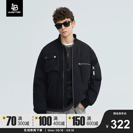 Lilbetter飞行员夹克棉衣冬季外套男新款棒球服设计感工装棉服LB商品大图