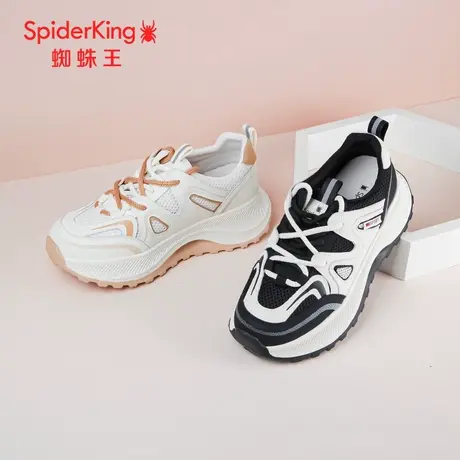 SPIDER KING/蜘蛛王老爹鞋女2024春商场新款运动真皮网面百搭软底图片