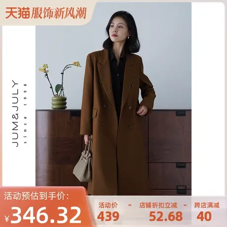 嘉茱莉2023秋季新款长款西装外套女早秋薄款气质西装风衣时髦复古商品大图