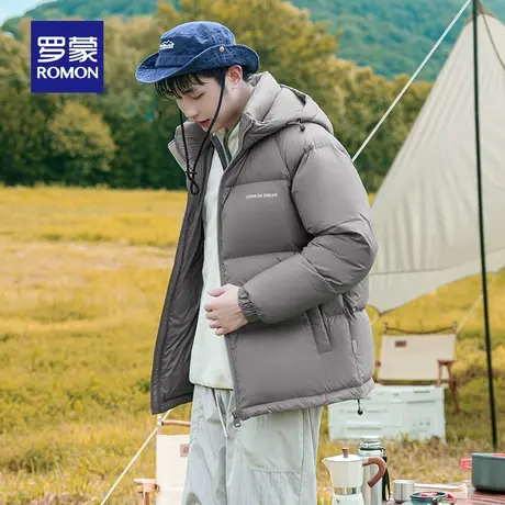 【高充绒】罗蒙新款加厚羽绒服男冬季时尚连帽保暖鸭绒泡芙面包服图片
