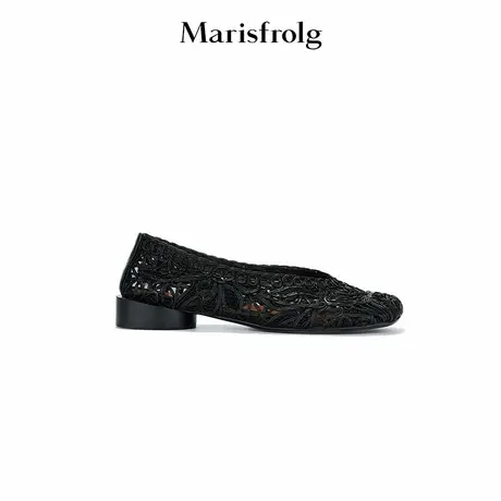 【灵感搭配】Marisfrolg玛丝菲尔2025夏新款时尚牛皮编织穆勒鞋子图片