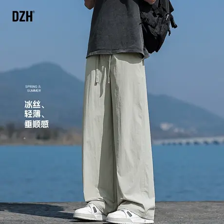 男士薄款冰丝裤2025新款垂感裤子男运动裤直筒裤空调裤夏款凉凉裤商品大图
