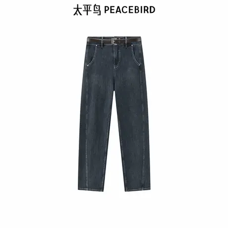 太平鸟高腰锥形牛仔裤2025年春夏新款窄版茧型牛仔长裤A1HAF1344图片