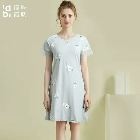 顶瓜瓜睡裙女纯棉夏季睡衣薄款宽松大码可爱少女全棉家居服顶呱呱商品大图