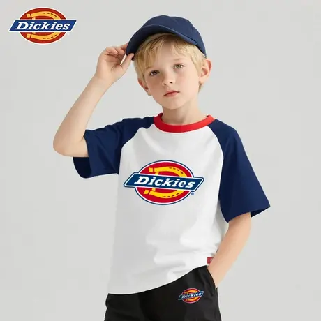 Dickies童装男童短袖t恤夏季纯棉儿童插肩袖上衣女孩休闲衣服潮A商品大图