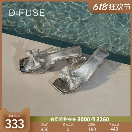 DFuse夏季新款蝴蝶结水钻仙女鞋水晶拖鞋可外穿DF32110311可外穿商品大图