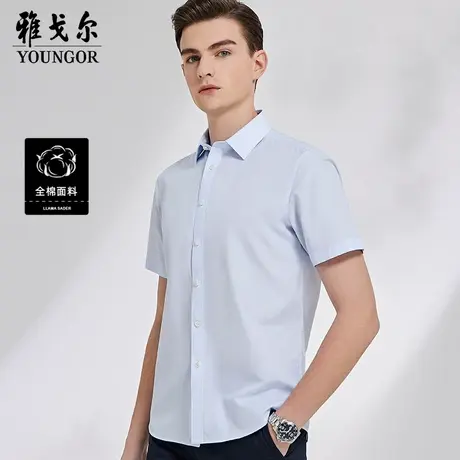 雅戈尔奥莱 男装新品商务休闲免烫短袖衬衫男商品大图
