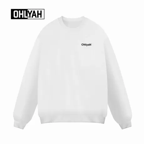 Ohlyah品牌简约休闲字母印花圆领卫衣男女同款秋冬纯棉打底长袖潮商品大图