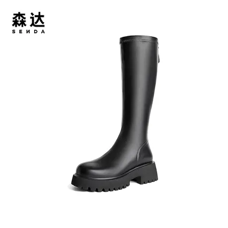 【新品试用】森达骑士靴女2023冬季新款商场同款美拉德显瘦长筒靴商品大图