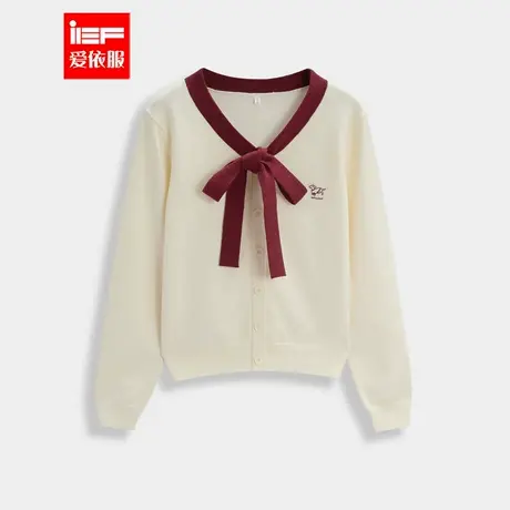 IEF/爱依服【微胖】大码女装2025秋季新款法式甜美温柔风毛织上衣商品大图
