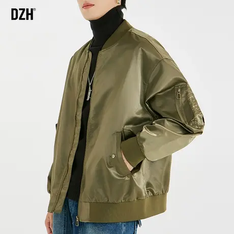 男生军绿色棒球服男款春秋美式休闲机车外套潮高级感男装2023新款商品大图