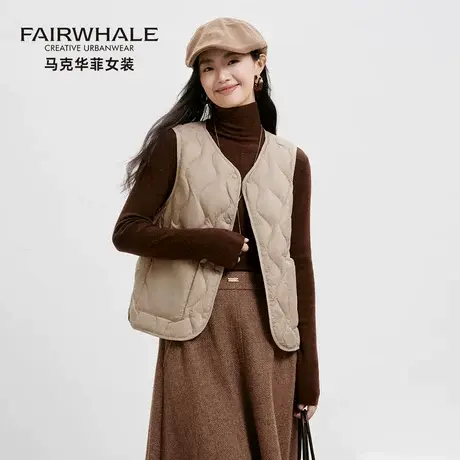 马克华菲短款轻薄羽绒马甲背心女2025秋冬季新款时尚内搭内胆马夹商品大图