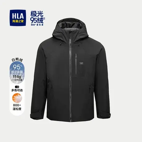 HLA/海澜之家短款羽绒服2025秋冬新款白鸭绒连帽宽松保暖外套男商品大图