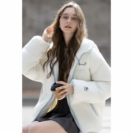 唐狮秋冬羽绒服女女前片印花连帽短羽绒服高级感减龄少女TUTA商品大图