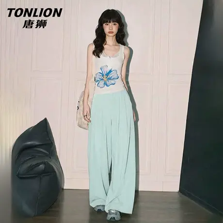 唐狮官方直筒阔腿裤女裤2026新款今年流行爆款春夏宽松山本裤子VC图片