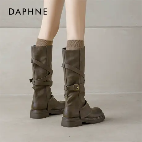 达芙妮美拉德长筒靴女2025新款秋冬厚底马丁靴子废土风骑士裤管靴商品大图