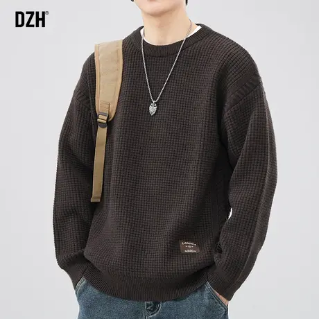 男士美式复古毛衣男潮牌套头上衣2023秋季新款宽松针织毛线衣外套图片