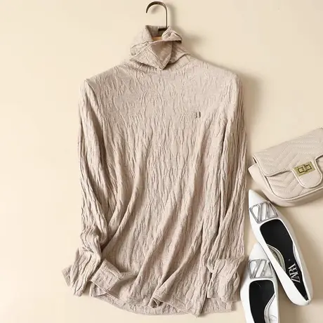 秋冬2022年新款韩版堆堆高领毛衣套头针织打底衫洋气内搭女士上衣商品大图