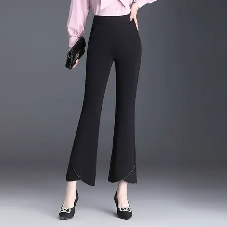 微喇裤鱼尾裤子女秋季2023新款修身通勤职业长裤休闲裤气质喇叭裤图片