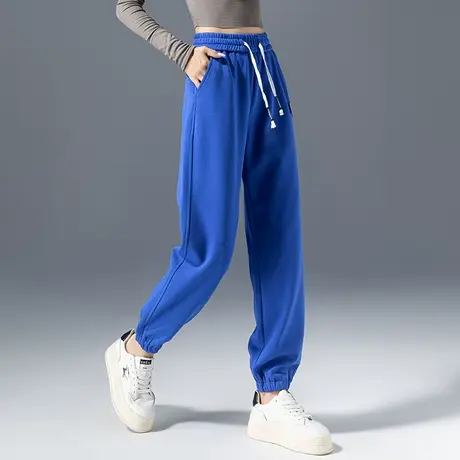 克莱因蓝休闲运动裤女2024新款春秋女裤九分哈伦显瘦裤子束脚卫裤商品大图