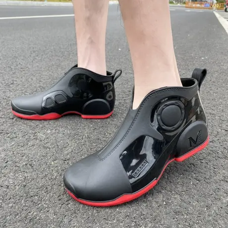 雨靴男款外穿低帮水鞋夏季防水防滑雨鞋户外活动钓鱼可穿的鞋胶鞋商品大图