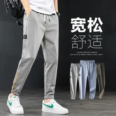 春季春秋款九分工装裤男士束脚宽松休闲裤子男裤潮牌青少年小脚裤商品大图