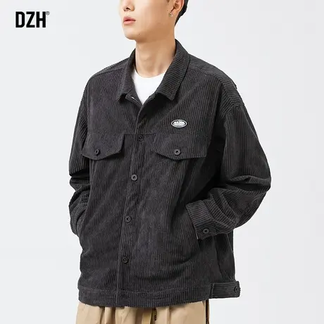 男士美式灯芯绒男外套春秋款男装2023新款短款工装夹克休闲上衣潮商品大图