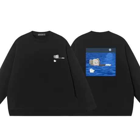 秀洛芝麻街联名长袖卫衣男秋款情侣宽松纯棉潮牌外套上衣服打底衫商品大图