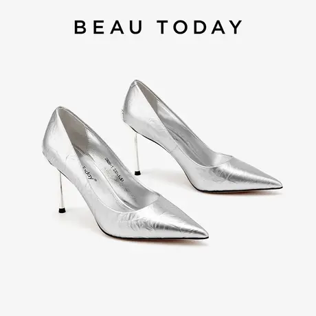 BeauToday高跟鞋女2023新款秋冬尖头单鞋女设计感小众气质名媛图片