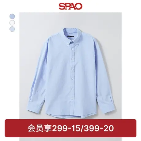 SPAO韩国同款夏季男女同款长袖纯色翻领衬衫SPYWEA9M51商品大图