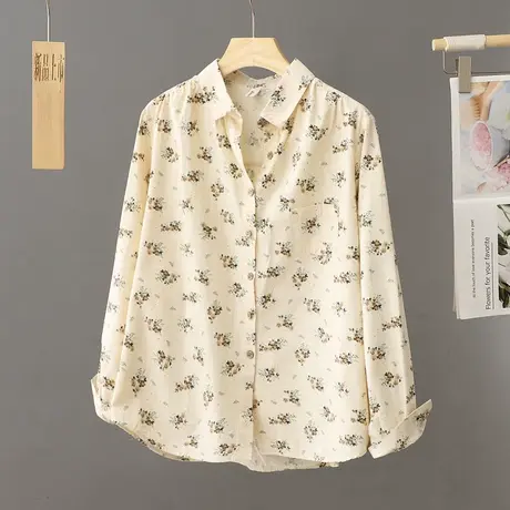 法式洋气纯棉衬衫女士长袖打底衫早春2024年新款春季长袖衬衣上衣图片