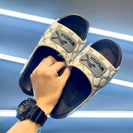 拖鞋男夏季外穿防滑沙滩篮球运动凉拖男士耐磨厚底踩屎感2024新款商品大图